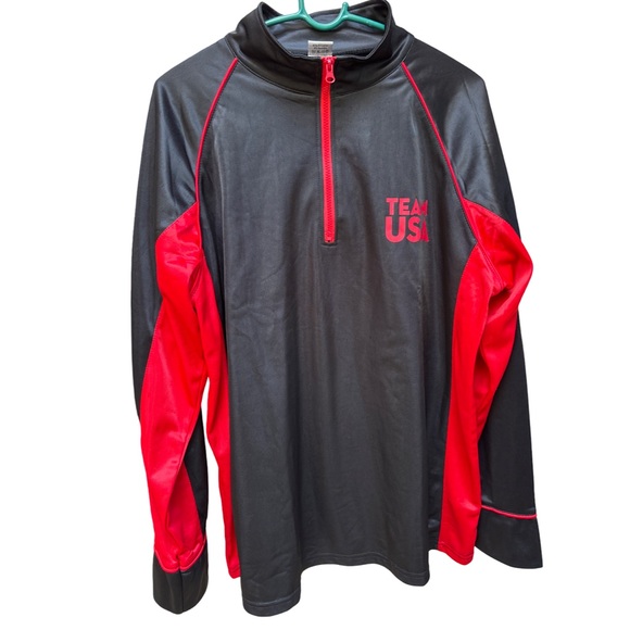 Tops - Team USA Black Red Quarter-Zip Pullover